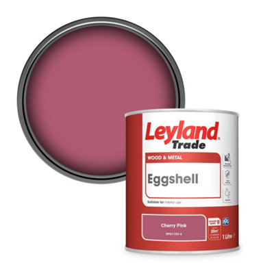 Leyland Trade Wood & Metal Eggshell Paint Cherry Pink (PPG1183-6) 1L