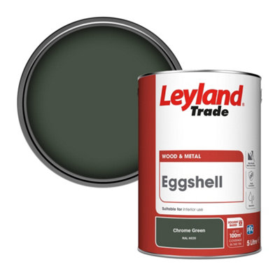 Leyland Trade Wood & Metal Eggshell Paint Chrome Green (RAL 6020) 5L