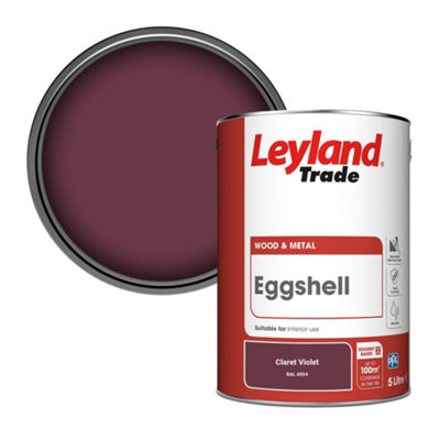 Leyland Trade Wood & Metal Eggshell Paint Claret Violet (RAL 4004) 5L