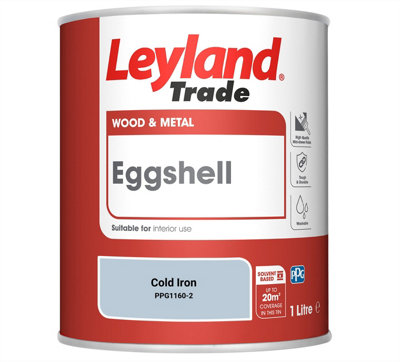 Leyland Trade Wood & Metal Eggshell Paint Cold Iron (PPG1160-2) 1L