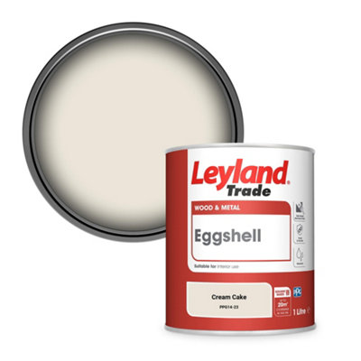 Leyland Trade Wood & Metal Eggshell Paint Cream Cake (PPG14-23) 1L