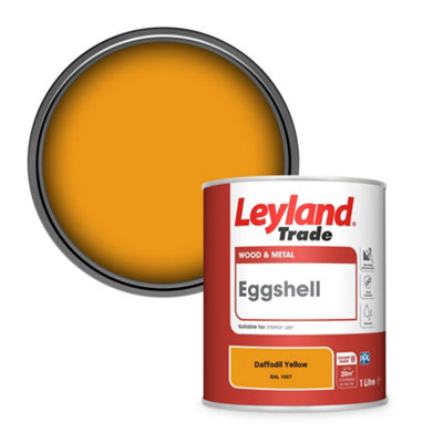 Leyland Trade Wood & Metal Eggshell Paint Daffodil Yellow (RAL 1007) 1L