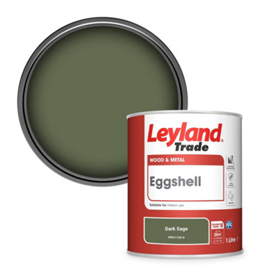 Leyland Trade Wood & Metal Eggshell Paint Dark Sage (PPG1124-6) 1L