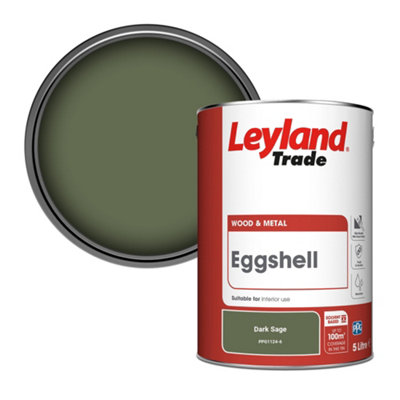 Leyland Trade Wood & Metal Eggshell Paint Dark Sage (PPG1124-6) 5L