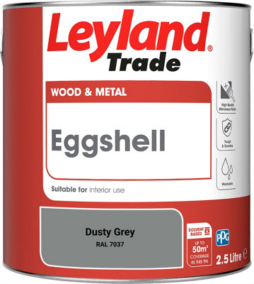 Leyland Trade Wood & Metal Eggshell Paint Dusty Grey (RAL 7037) 2.5L