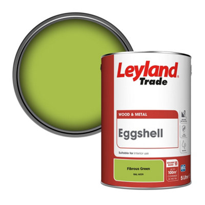 Leyland Trade Wood & Metal Eggshell Paint Fibrous Green (RAL 6039) 5L