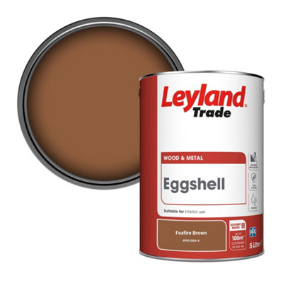 Leyland Trade Wood & Metal Eggshell Paint Foxfire Brown (PPG1069-6) 5L