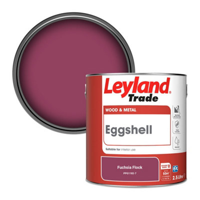 Leyland Trade Wood & Metal Eggshell Paint Fuchsia Flock (PPG1182-7) 2.5L