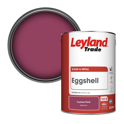 Leyland Trade Wood & Metal Eggshell Paint Fuchsia Flock (PPG1182-7) 5L