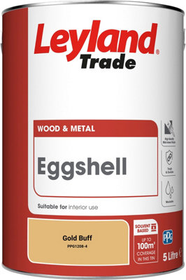 Leyland Trade Wood & Metal Eggshell Paint Gold Buff (PPG1208-4) 5L