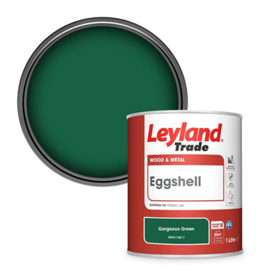 Leyland Trade Wood & Metal Eggshell Paint Gorgeous Green (PPG1140-7) 1L
