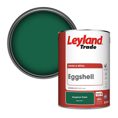 Leyland Trade Wood & Metal Eggshell Paint Gorgeous Green (PPG1140-7) 5L