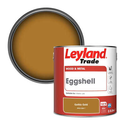 Leyland Trade Wood & Metal Eggshell Paint Gothic Gold (PPG1208-7) 2.5L