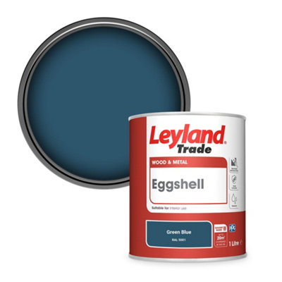 Leyland Trade Wood & Metal Eggshell Paint Green Blue (RAL 5001) 1L