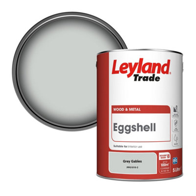 Leyland Trade Wood & Metal Eggshell Paint Grey Gables (PPG1010-2) 5L