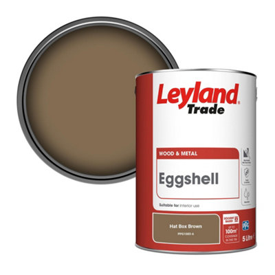 Leyland Trade Wood & Metal Eggshell Paint Hat Box Brown (PPG1085-6) 5L