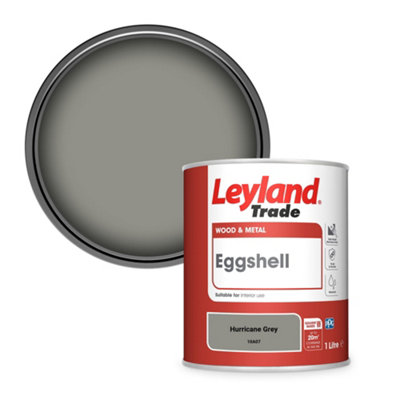 Leyland Trade Wood & Metal Eggshell Paint Hurricane Grey (10A07) 1L