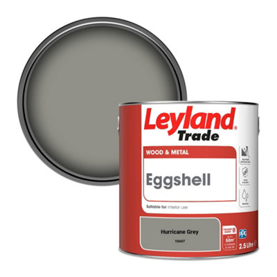 Leyland Trade Wood & Metal Eggshell Paint Hurricane Grey (10A07) 2.5L