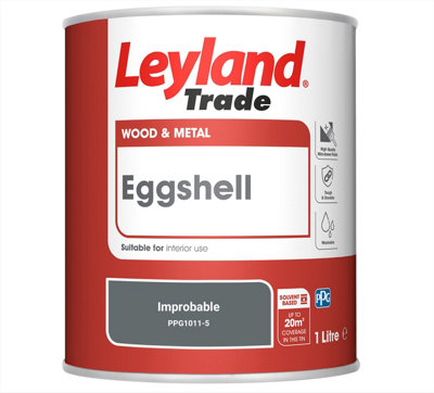 Leyland Trade Wood & Metal Eggshell Paint Improbable (PPG1011-5) 1L