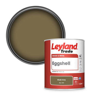 Leyland Trade Wood & Metal Eggshell Paint Khaki Grey (RAL 7008) 1L