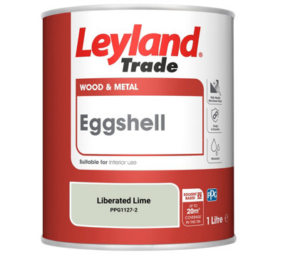 Leyland Trade Wood & Metal Eggshell Paint Liberated Lime (PPG1127-2) 1L