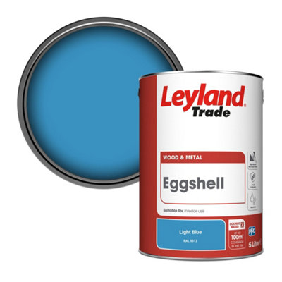 Leyland Trade Wood & Metal Eggshell Paint Light Blue (RAL 5012) 5L