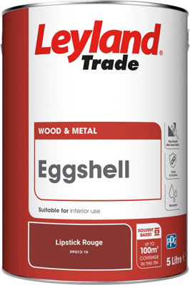 Leyland Trade Wood & Metal Eggshell Paint Lipstick Rouge (PPG13-16) 5L