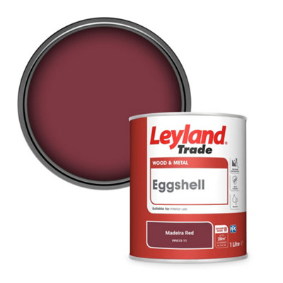 Leyland Trade Wood & Metal Eggshell Paint Madeira Red (PPG13-11) 1L