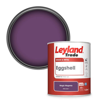 Leyland Trade Wood & Metal Eggshell Paint Magic Magenta (PPG1180-7) 1L