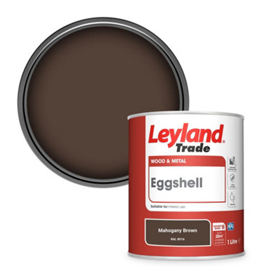 Leyland Trade Wood & Metal Eggshell Paint Mahogany Brown (RAL 8016) 1L