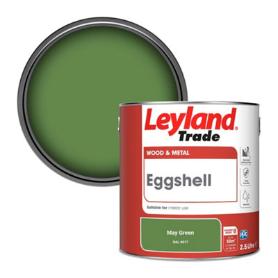 Leyland Trade Wood & Metal Eggshell Paint May Green (RAL 6017) 2.5L