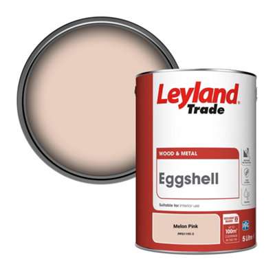 Leyland Trade Wood & Metal Eggshell Paint Melon Pink (PPG1195-3) 5L
