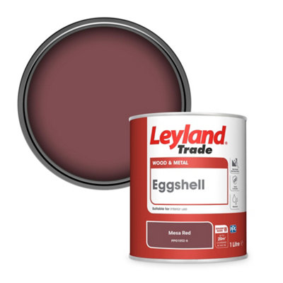 Leyland Trade Wood & Metal Eggshell Paint Mesa Red (PPG1052-6) 1L