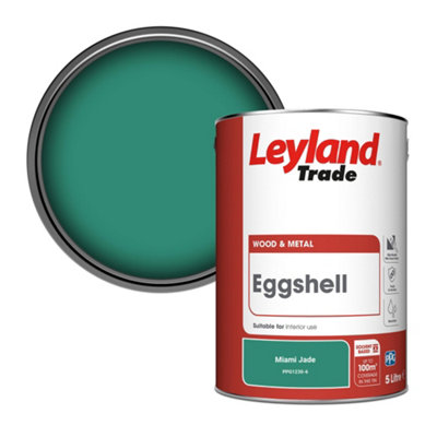 Leyland Trade Wood & Metal Eggshell Paint Miami Jade (PPG1230-6) 5L