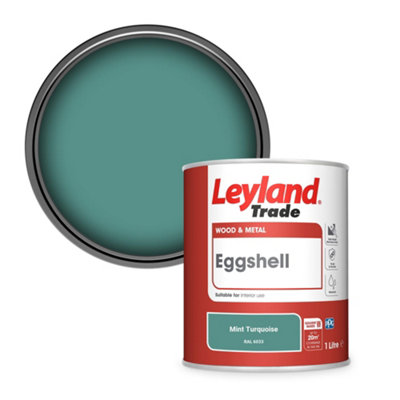 Leyland Trade Wood & Metal Eggshell Paint Mint Turquoise (RAL 6033) 1L