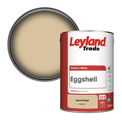 Leyland Trade Wood & Metal Eggshell Paint Neutral Beige (PPG12-31) 5L