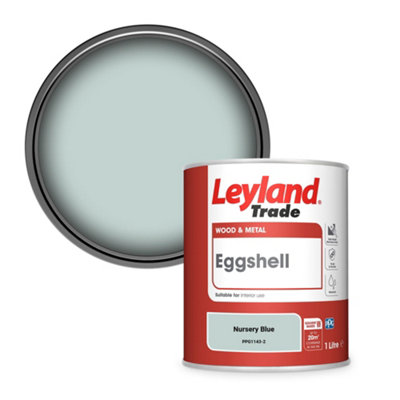 Leyland Trade Wood & Metal Eggshell Paint Nursery Blue (PPG1143-2) 1L