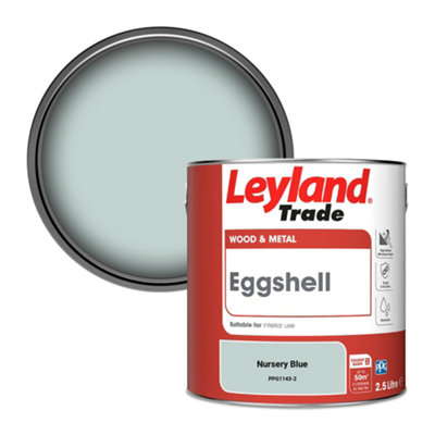 Leyland Trade Wood & Metal Eggshell Paint Nursery Blue (PPG1143-2) 2.5L