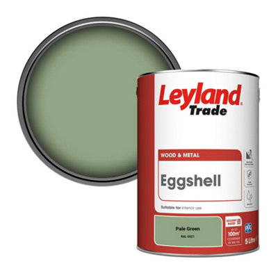 Leyland Trade Wood & Metal Eggshell Paint Pale Green (RAL 6021) 5L