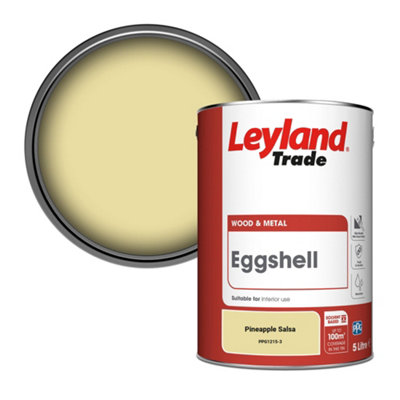 Leyland Trade Wood & Metal Eggshell Paint Pineapple Salsa (PPG1215-3) 5L