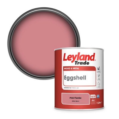 Leyland Trade Wood & Metal Eggshell Paint Pink Flambe (PPG1186-4) 1L
