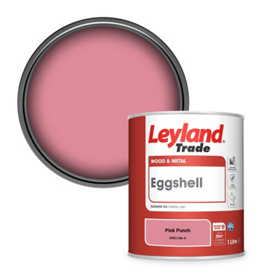 Leyland Trade Wood & Metal Eggshell Paint Pink Punch (PPG1184-4) 1L