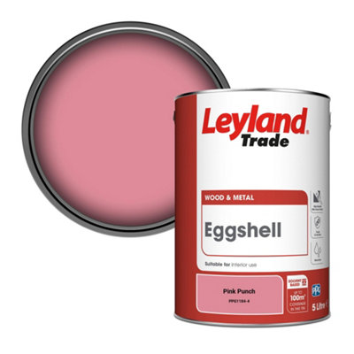 Leyland Trade Wood & Metal Eggshell Paint Pink Punch (PPG1184-4) 5L
