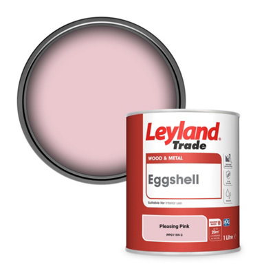 Leyland Trade Wood & Metal Eggshell Paint Pleasing Pink (PPG1184-2) 1L