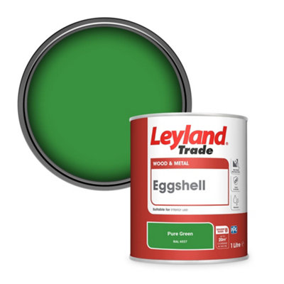 Leyland Trade Wood & Metal Eggshell Paint Pure Green (RAL 6037) 1L