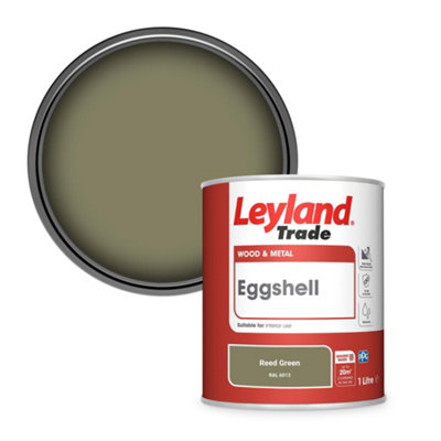 Leyland Trade Wood & Metal Eggshell Paint Reed Green (RAL 6013) 1L