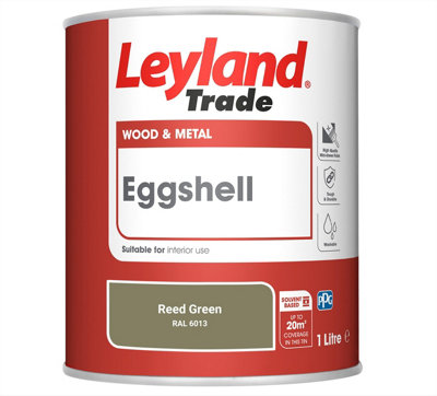 Leyland Trade Wood & Metal Eggshell Paint Reed Green (RAL 6013) 1L