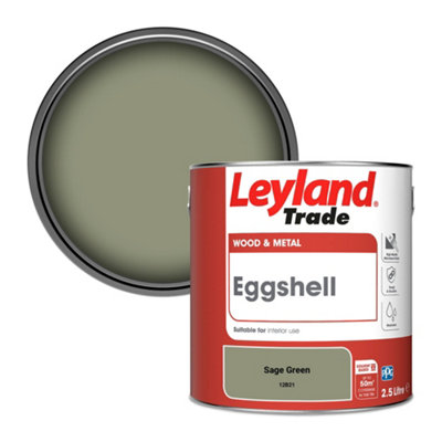 Leyland Trade Wood & Metal Eggshell Paint Sage Green (12B21) 2.5L
