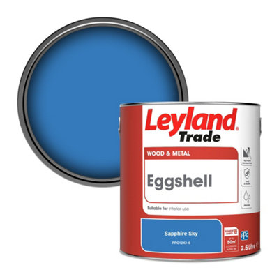 Leyland Trade Wood & Metal Eggshell Paint Sapphire Sky (PPG1243-6) 2.5L