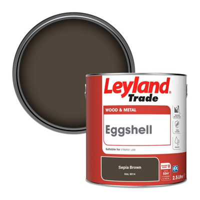 Leyland Trade Wood & Metal Eggshell Paint Sepia Brown (RAL 8014) 2.5L